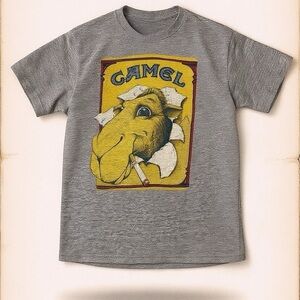 VTG Joe Camel Smoking Single Stitch Sneakers Tri-Blend T-Shirt 80s Cigarettes S‎